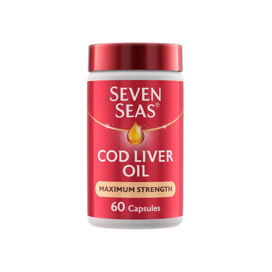 Seven Seas Cod Liver Oil Max Strength Omega 3 & Vitamin D 60 Capsules 60 per pack